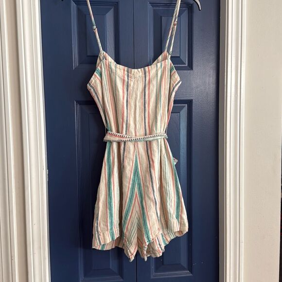 Splendid Linen Striped Romper Size Small - Picture 6 of 6